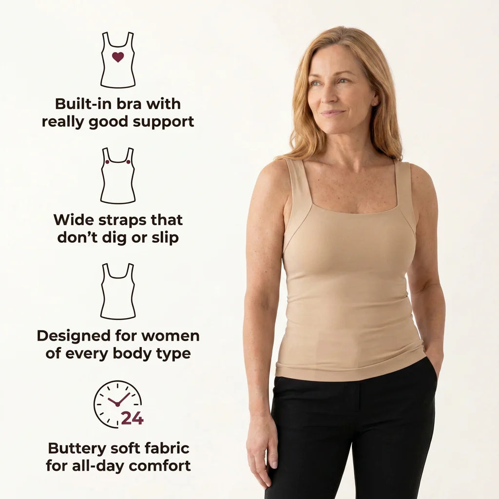 Nudeli's Built-In Bra Comfort Shaper Tank